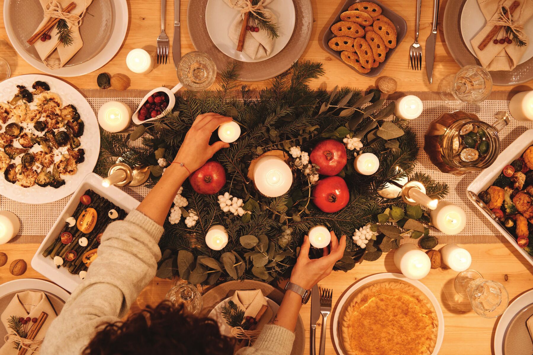 Mesa de Natal decorada